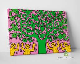 Pop Art Family Tree Canvas Wall Abstract Print Picture Framed Home Decor -D935 - thumbnail 1