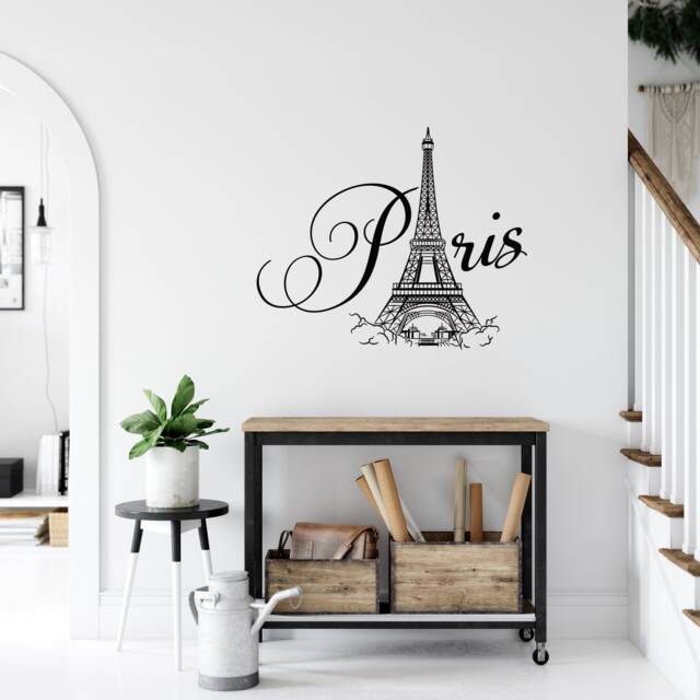 Eiffel Tower Paris Wall Decal France Bedroom Decor, Vinyl Lettering P57 - image 1