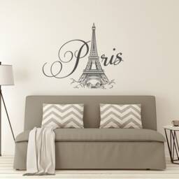 Eiffel Tower Paris Wall Decal France Bedroom Decor, Vinyl Lettering P57 - thumbnail 2