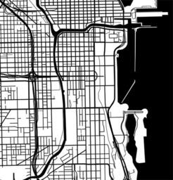 Chicago Illinois Map Art Print Black & White Cityscape - thumbnail 3