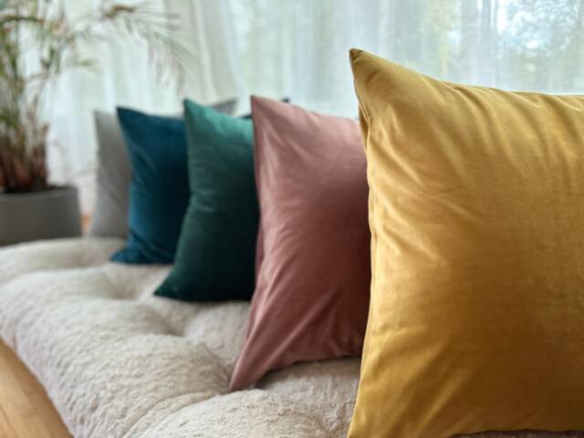 Custom Size Velvet & Linen Sofa Cushion Cover - image 1
