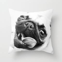 Pug Pillow Cover - Dog Case Tongue Happy Throw 16x16 18x18 20x20 - thumbnail 1