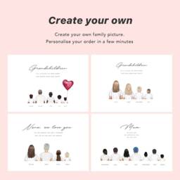 Grandchildren Print/Christmas Gift For Nana Grandparents & Grandchildren Family Picture Portrait Gift Grandma - thumbnail 2