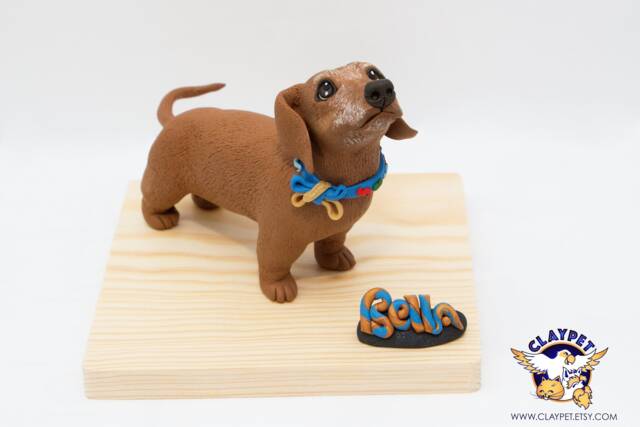 Custom Pet Memorial Sculpture Personalized Clay Dog Or Cat Figurine - image 1