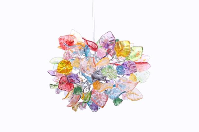 Pendant Lighting, Pastel Color Ceiling Chandelier With Flowers & Leaves - image 1