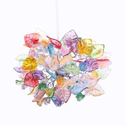 Pendant Lighting, Pastel Color Ceiling Chandelier With Flowers & Leaves - thumbnail 2