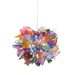 Pendant Lighting, Pastel Color Ceiling Chandelier With Flowers & Leaves - thumbnail 3