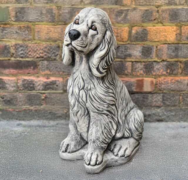 Outdoor Spaniel Cocker Figurine Concrete Dog Sculpture Stone Pet Statue Cement Memorial Ornament Lover Gift Lawn Decoration Gift - image 1