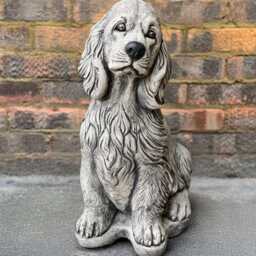 Outdoor Spaniel Cocker Figurine Concrete Dog Sculpture Stone Pet Statue Cement Memorial Ornament Lover Gift Lawn Decoration Gift - thumbnail 2