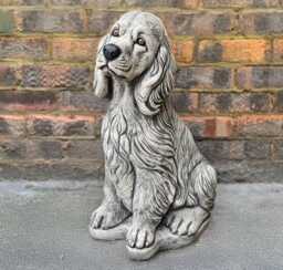 Outdoor Spaniel Cocker Figurine Concrete Dog Sculpture Stone Pet Statue Cement Memorial Ornament Lover Gift Lawn Decoration Gift - thumbnail 1