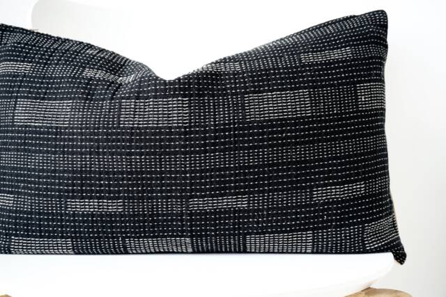 Black Striped Pillow Cover - image 1