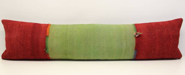 Handmade Kilim Lumbar Pillow Cover, King Size 12x48 - image 1