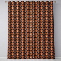 Brown Bear Faces Wildlife Animal Seamless Pattern Readymade Eyelet Ring Top Thermal 100% Blackout Curtains - thumbnail 2