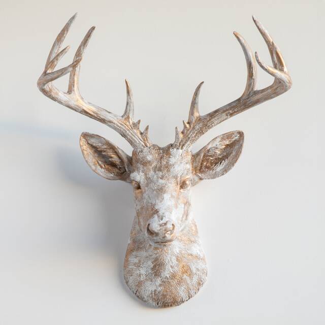 Faux Taxidermy Large Deer Head Wall Mount - Decor Shabby Chic Pad0801 - image 1