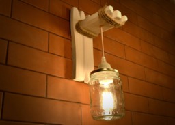 Wall Lamp From Wood & Canning Jar, Original Wooden Sconce, Rustic Fixture, Mason Jar Lamp, Lamp, Pendant Light