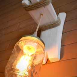 Wall Lamp From Wood & Canning Jar, Original Wooden Sconce, Rustic Fixture, Mason Jar Lamp, Lamp, Pendant Light - thumbnail 2