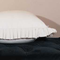 Ruffle Edge French Style Pale Grey Frill Silver Birch Cushion Cover - thumbnail 3