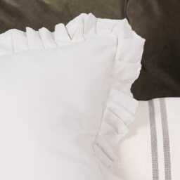 Ruffle Edge French Style Pale Grey Frill Silver Birch Cushion Cover - thumbnail 4