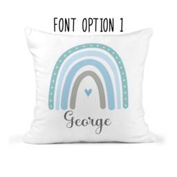 Personalised Rainbow Cushion, Kids Bedroom Decor, Nursery Scatter Throw Pillow, Custom New Baby Birthday - thumbnail 3