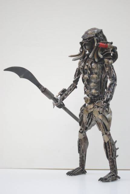 Predator Scrap Metal Sculpture, Industrial Fantasy Decor, Unique Father Day Gift For Him - image 1