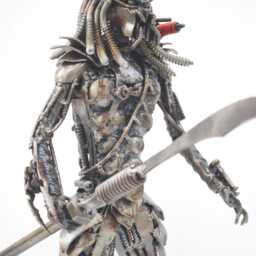 Predator Scrap Metal Sculpture, Industrial Fantasy Decor, Unique Father Day Gift For Him - thumbnail 2