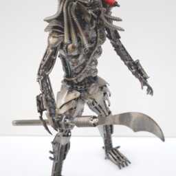 Predator Scrap Metal Sculpture, Industrial Fantasy Decor, Unique Father Day Gift For Him - thumbnail 4