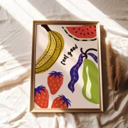 Abstract Fruit Print Retro Kitchen Wall Art - thumbnail 3