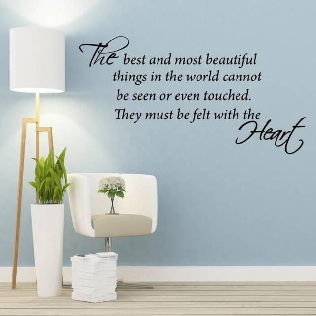 Vwaq The Best & Most Beautiful Things in The World Cannot Be Seen Or Even Touched. They Must Be Felt With Heart. Inspirational Wall Decal - image 1