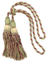 "D??copro Curtain & Drapery Double Tassel Tieback, Length 10"" - 25cm, Spread 38"