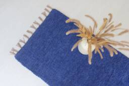 Runner Rug Blue 200cm Hallway Rug, Kitchen Bathroom Runner Cotton Bohemian Tapis De Passage Bleu, L??ufer-Teppich - thumbnail 1