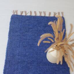 Runner Rug Blue 200cm Hallway Rug, Kitchen Bathroom Runner Cotton Bohemian Tapis De Passage Bleu, L??ufer-Teppich - thumbnail 2