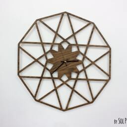 Wooden Geometrical Star Silhouette - Wall Clock - thumbnail 2