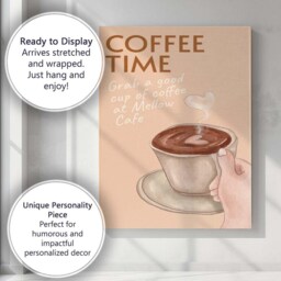 Cosy Coffee Cup Watercolour Kitchen Quote Canvas Wall Art Print Decor Picture Ready To Hang - thumbnail 3