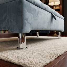 Duck Egg Blue Velvet Ottoman Bench, Chesterfield Storage Trunk, Handmade - thumbnail 4