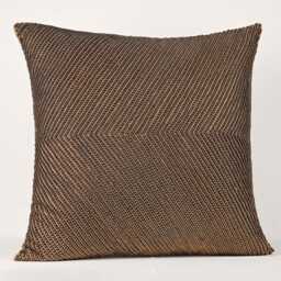 Gold Beaded Pillow Cover, Hand Embroidered Art Silk Accent - Bmcc003 - thumbnail 4