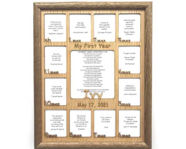 Personalized Baby's First Year Picture Frame - Newborn Gift - 12x16 - image 1