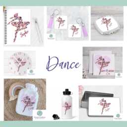 Floral Ballerina Clock, Glass Wall Gift For Ballet Dancer, Birthday Xmas Present Her, Girls Bedroom Kids Decor, Dancers - thumbnail 3