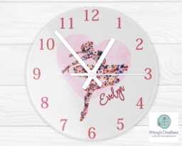 Floral Ballerina Clock, Gift For Ballet Dancer, Girls Bedroom Decor