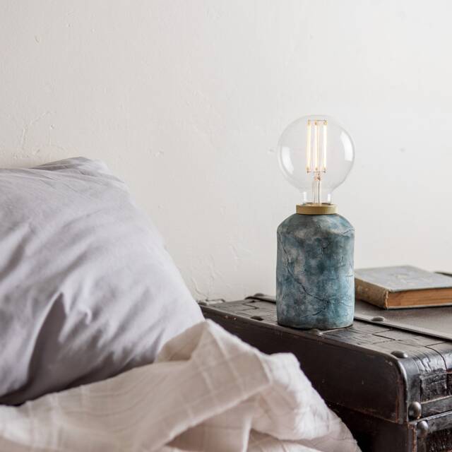 Bixa Small Ceramic Table Lamp, Blue Earth 5.5 Ip20 - image 1