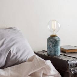 Bixa Small Ceramic Table Lamp, Blue Earth 5.5 Ip20 - thumbnail 1