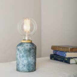 Bixa Small Ceramic Table Lamp, Blue Earth 5.5 Ip20 - thumbnail 2