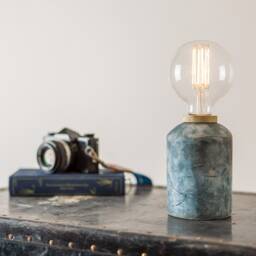 Bixa Small Ceramic Table Lamp, Blue Earth 5.5 Ip20 - thumbnail 3
