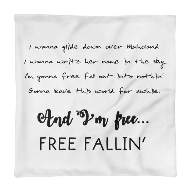 Pillow Case Only - Free Fallin Words Music