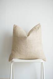 Neutral Hemp Hand Woven Pillow Cover - thumbnail 1