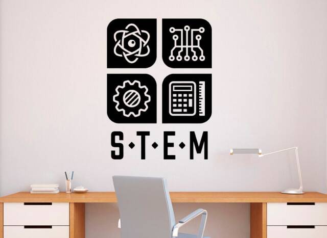 Stem Wall Decal Science Technology Engineering Mathematics Vinyl Sticker Home Decor - 137Nr - image 1