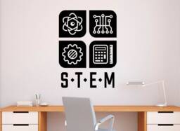 Stem Wall Decal Science Technology Engineering Mathematics Vinyl Sticker Home Decor - 137Nr - thumbnail 1