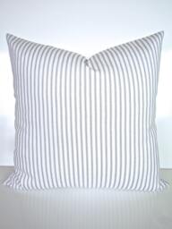 Blue Ticking Stripe Pillow Covers Navy White Pillows 18x18 All Sizes Home Decor - thumbnail 1