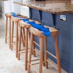 The Oak River Stool/Solid Kitchen Island Bar UK Handmade - thumbnail 2
