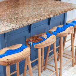 The Oak River Stool/Solid Kitchen Island Bar UK Handmade - thumbnail 3