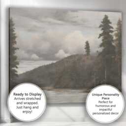 Misty River Valley Woodland Landscape Atmospheric Nature Canvas Wall Art Print Decor Picture Ready To Hang - thumbnail 3